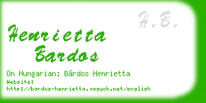 henrietta bardos business card