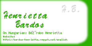 henrietta bardos business card